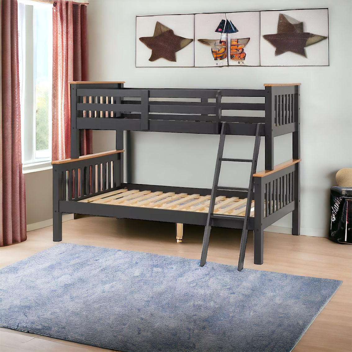 Lyon Triple Sleeper Bunk Beds - Charcoal