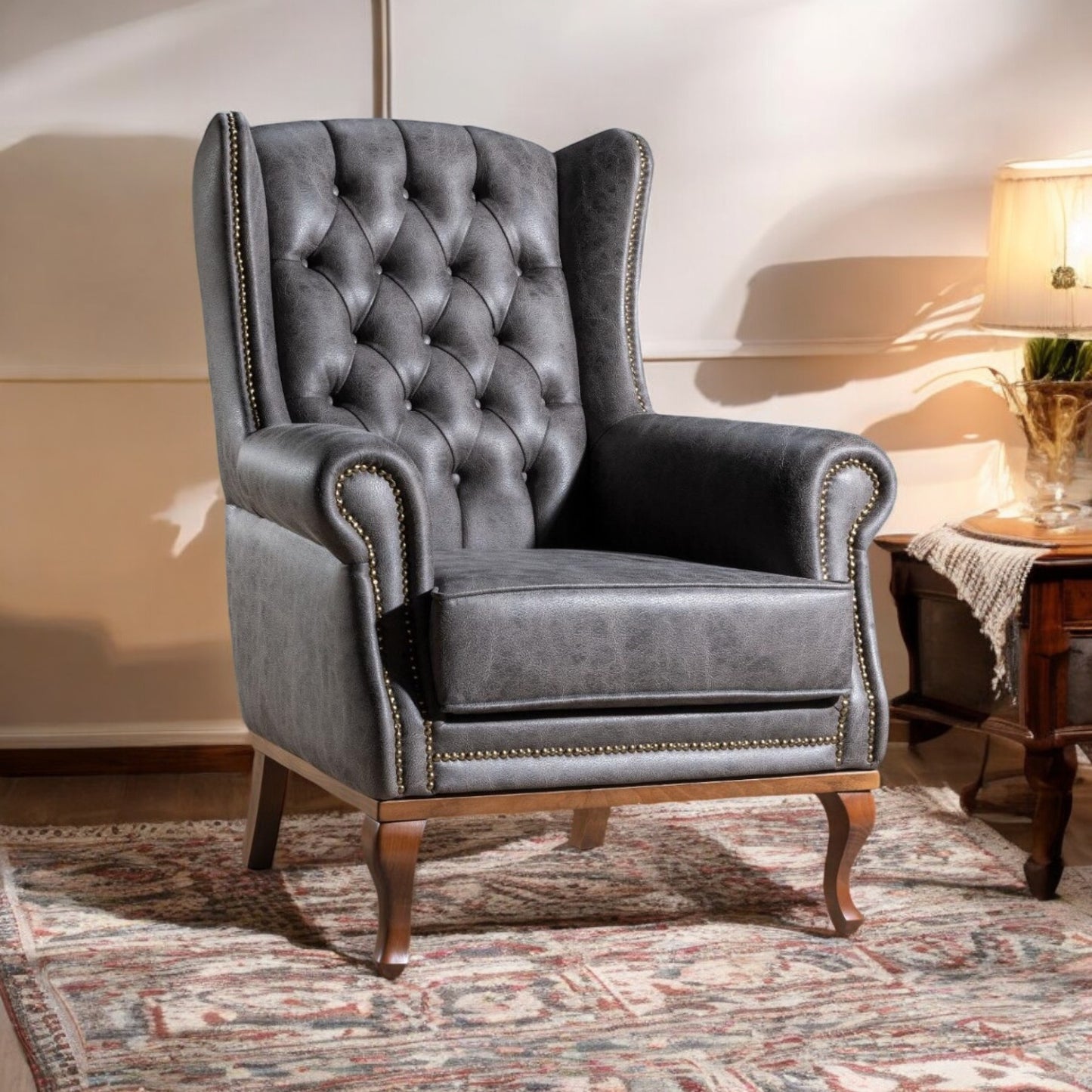 Quinn Fireside Chair - Grey