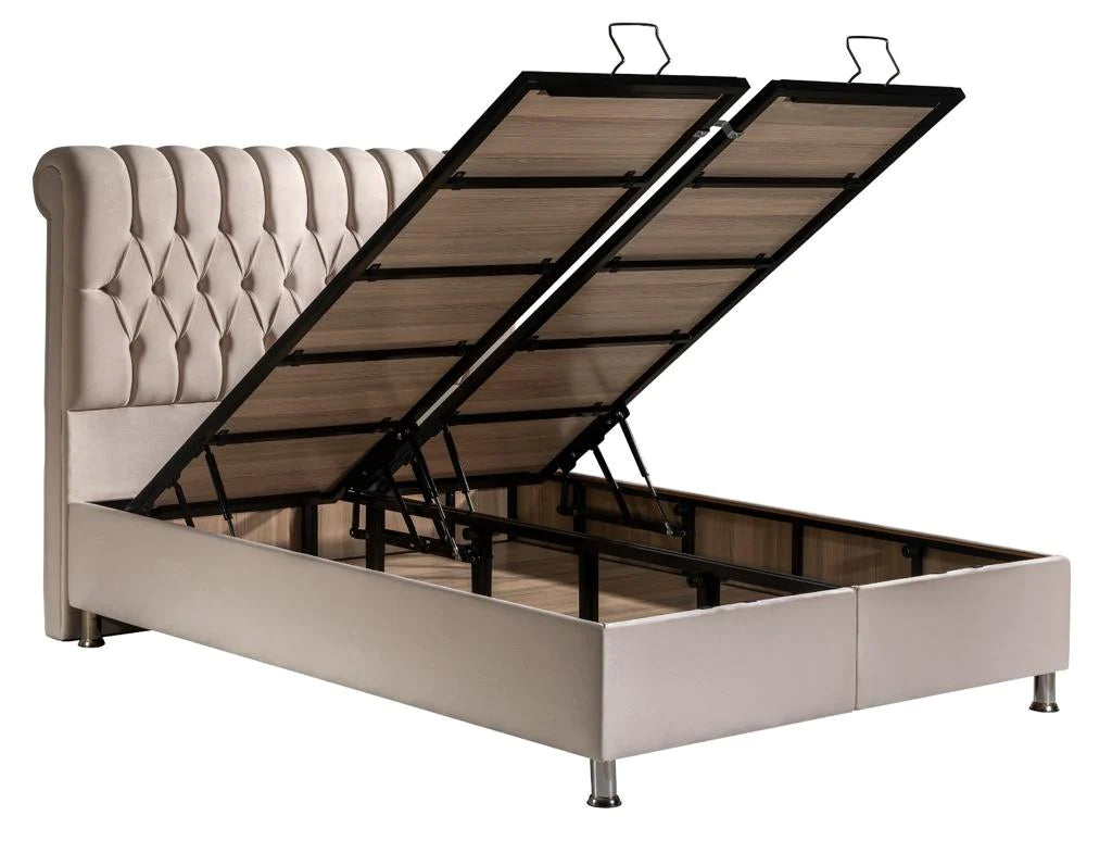 Bella Ottoman Bed Frame - Cream