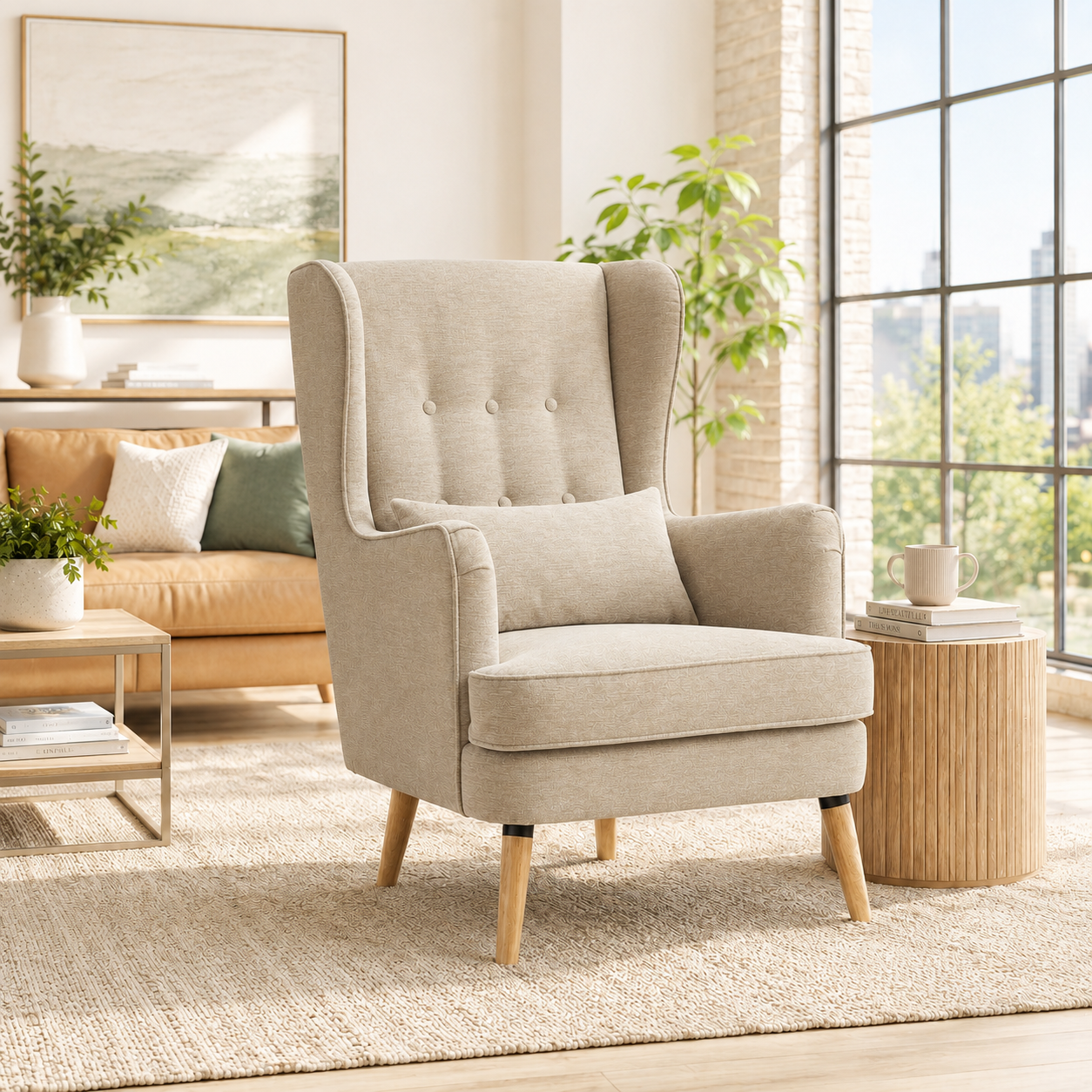 Logan Arm Chair - Beige
