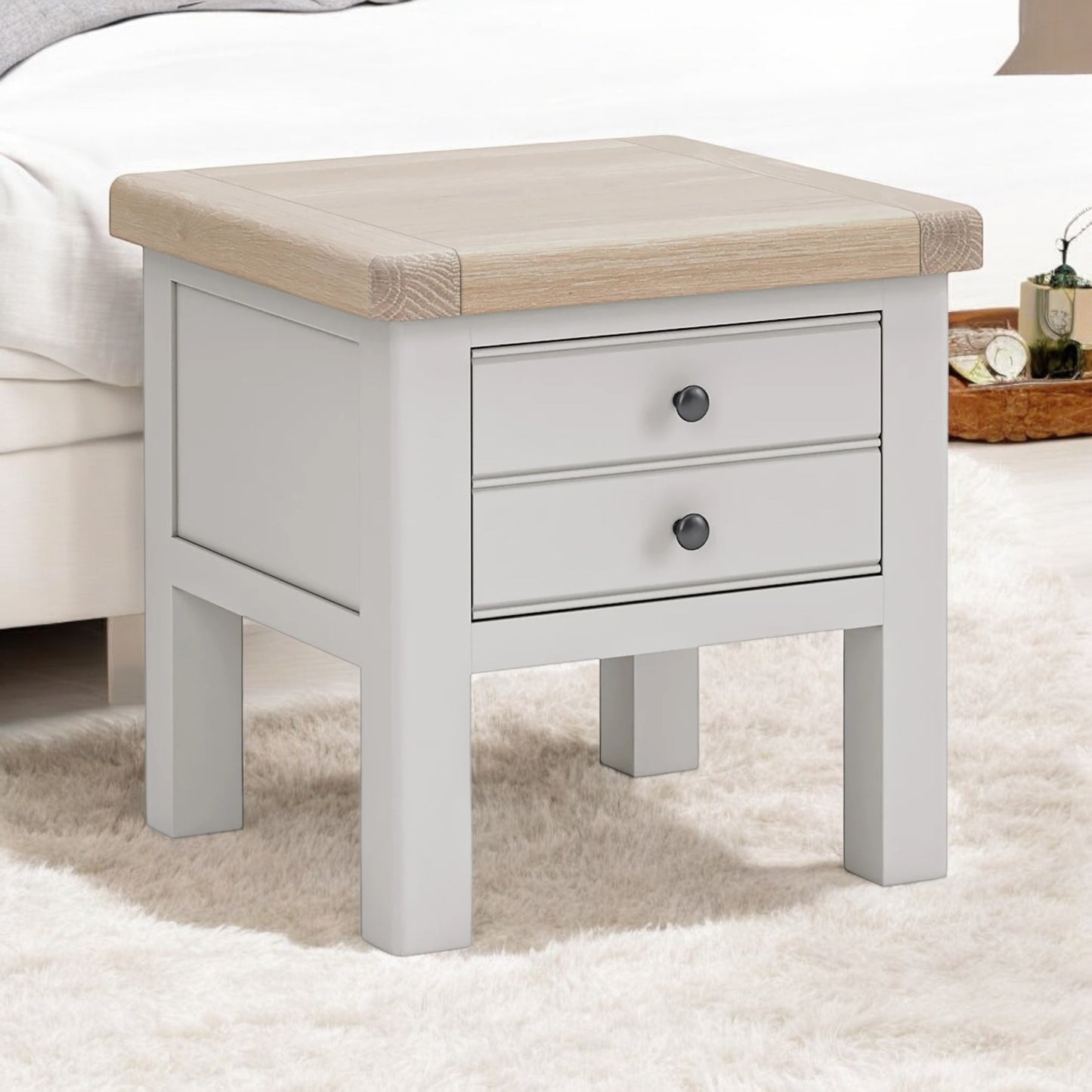Toronto Lamp Table - Grey & Oak