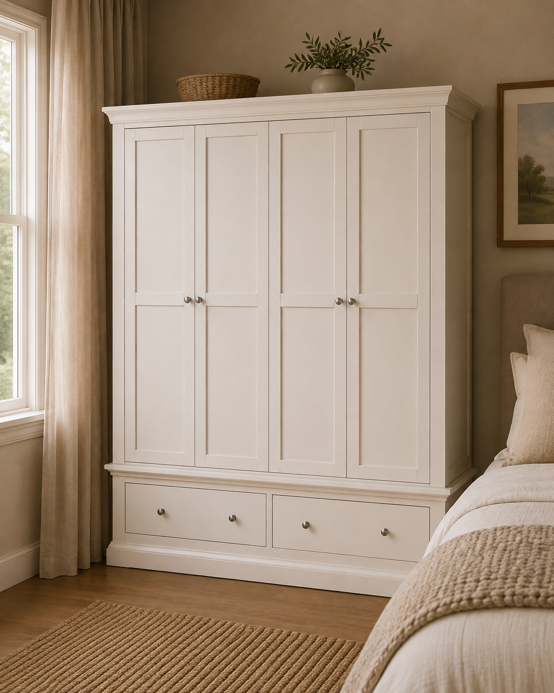 Bergen Quadruple Wardrobe - White