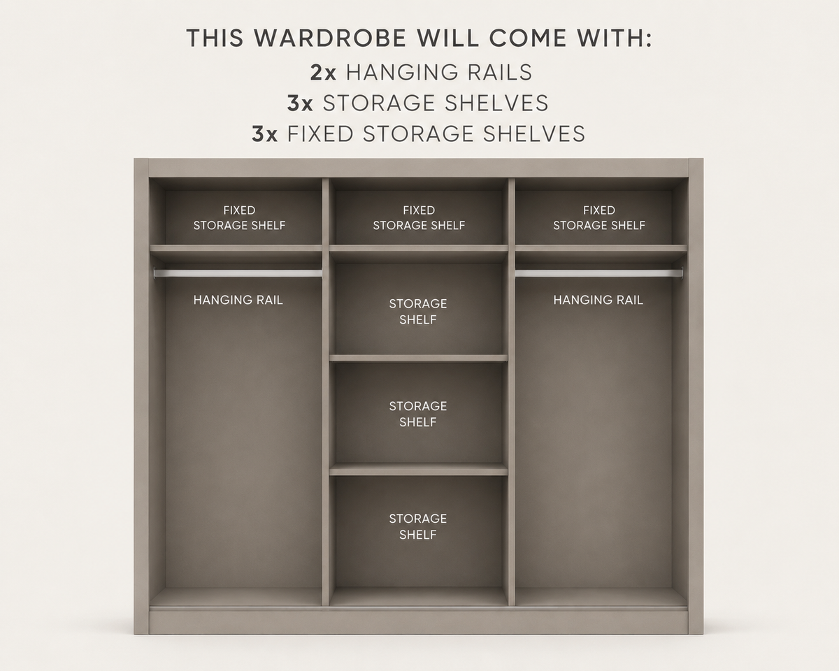 Dana 2.5m Sliding Wardrobe - Oak