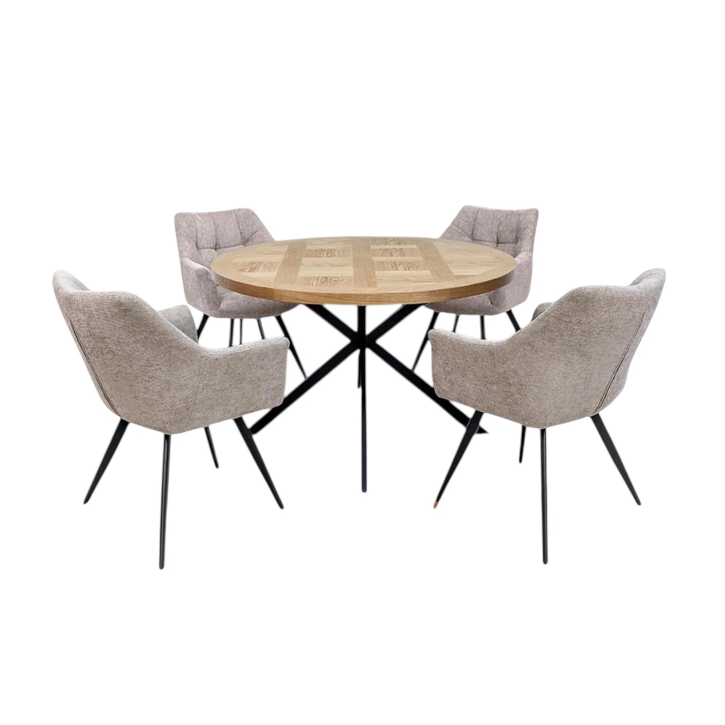 Cali 1.2m Round Dining Set - Medium Oak