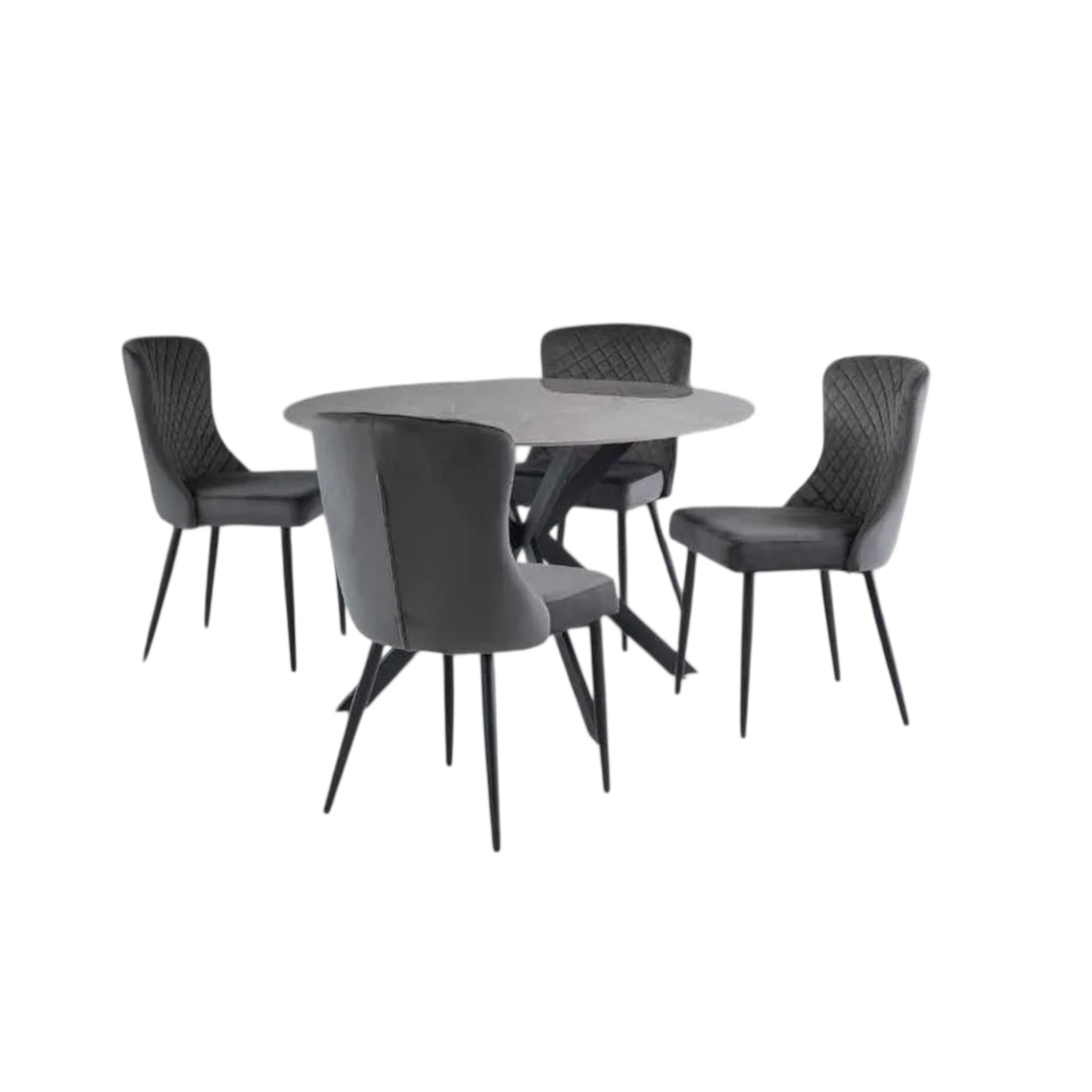 Talos 1.2m Round Dining Set - Grey