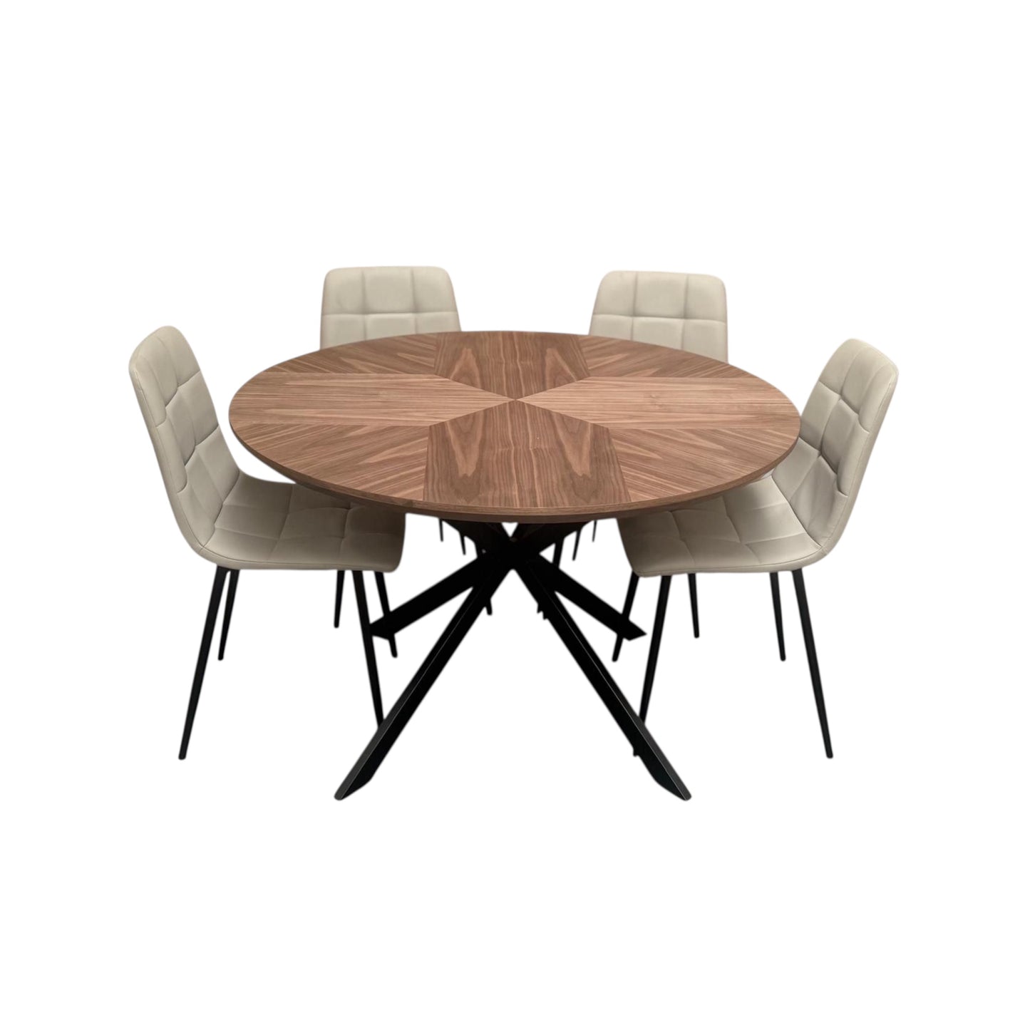 Henrik 1.2m Round Dining Set - Walnut