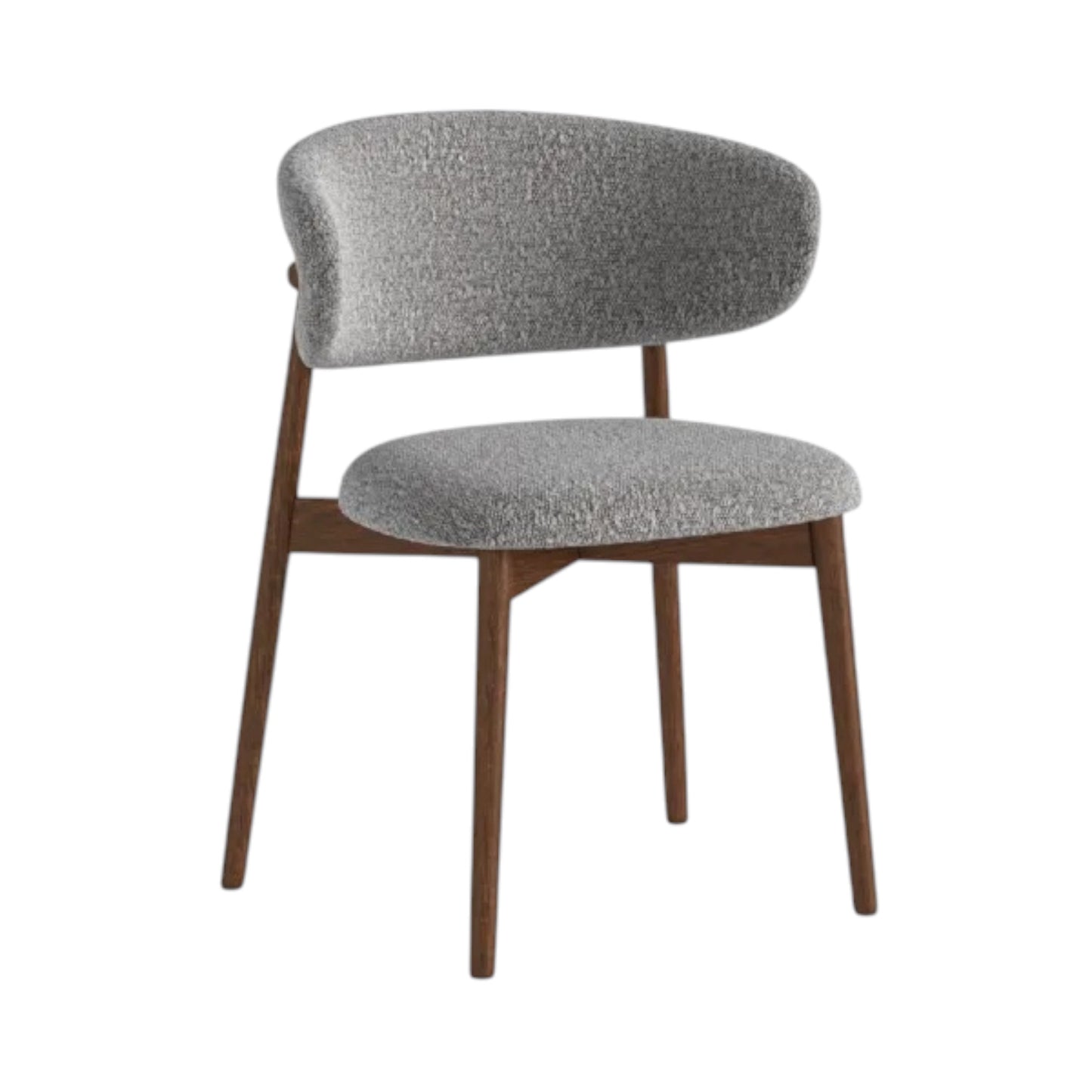 Soho Grey Boucle Dining Chair - Walnut