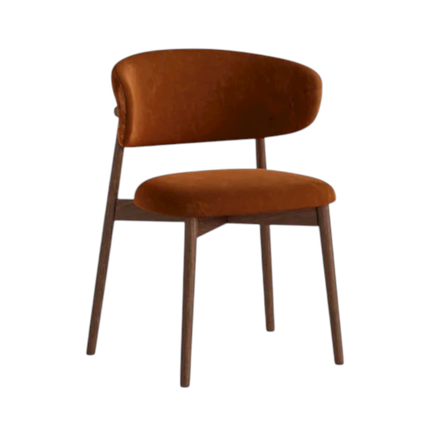 Soho Rust Boucle Dining Chair - Walnut