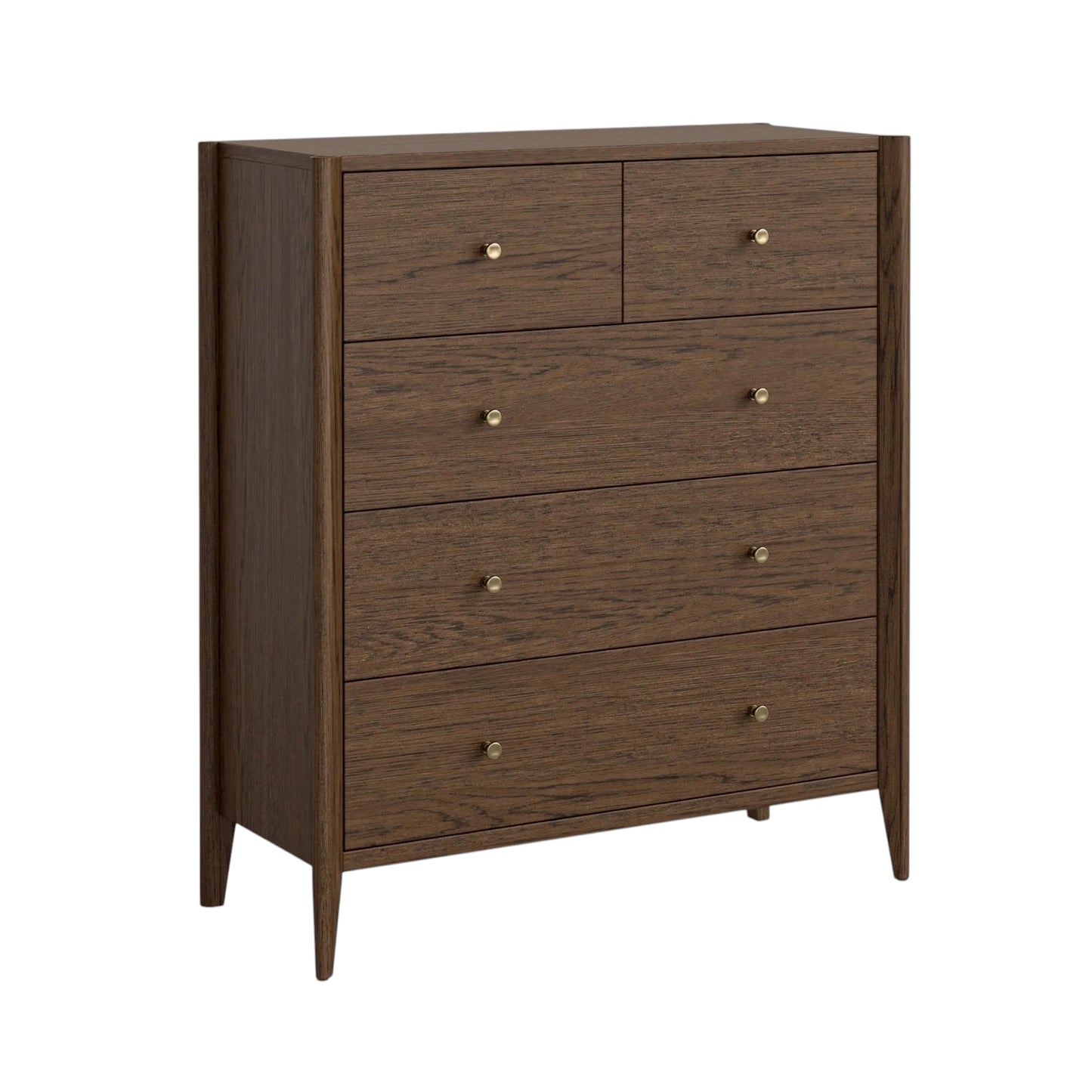 Paris Five Drawer Chest - Dark Oak