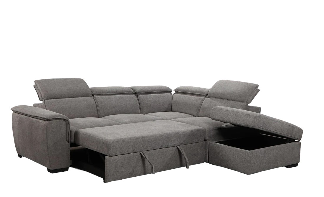 Prague Corner Sofa-Bed - Grey