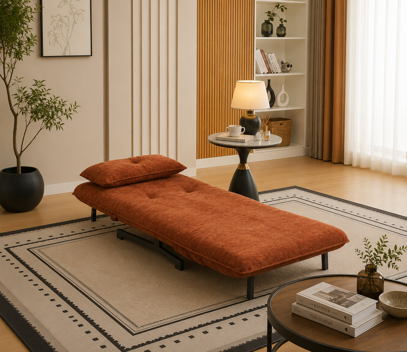 Tyler Single Sofa Bed - Rust