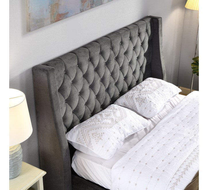 Alice Ottoman Bedframe - Dark Grey