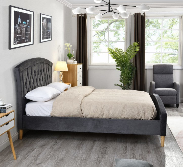 Barton Bed Frame - Dark Grey