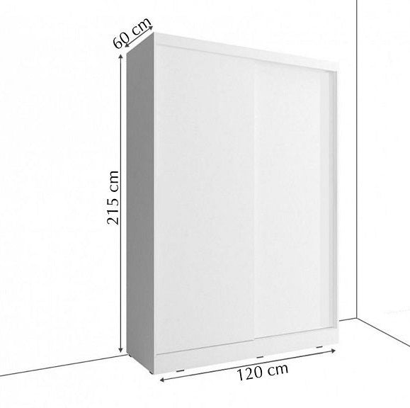 Copenhagen 1.2m Sliding Wardrobe - White