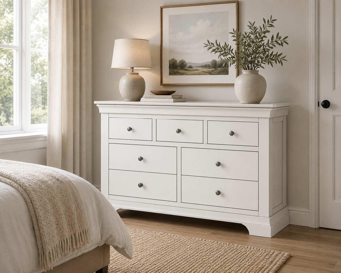 Bergen Three Over Four Chest - White
