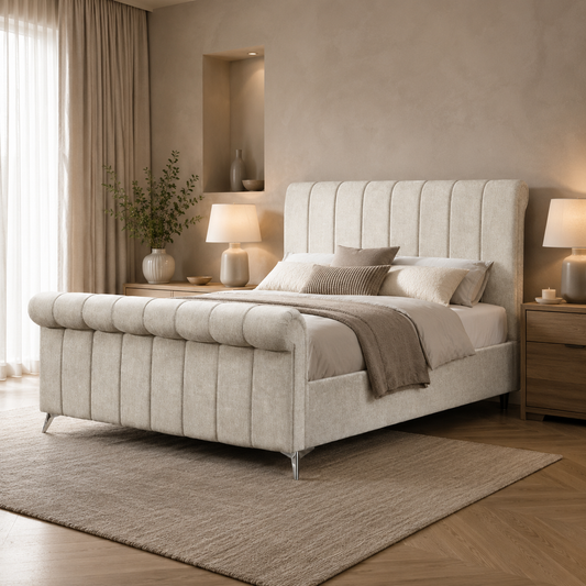 Edward Ottoman Bedframe - Beige