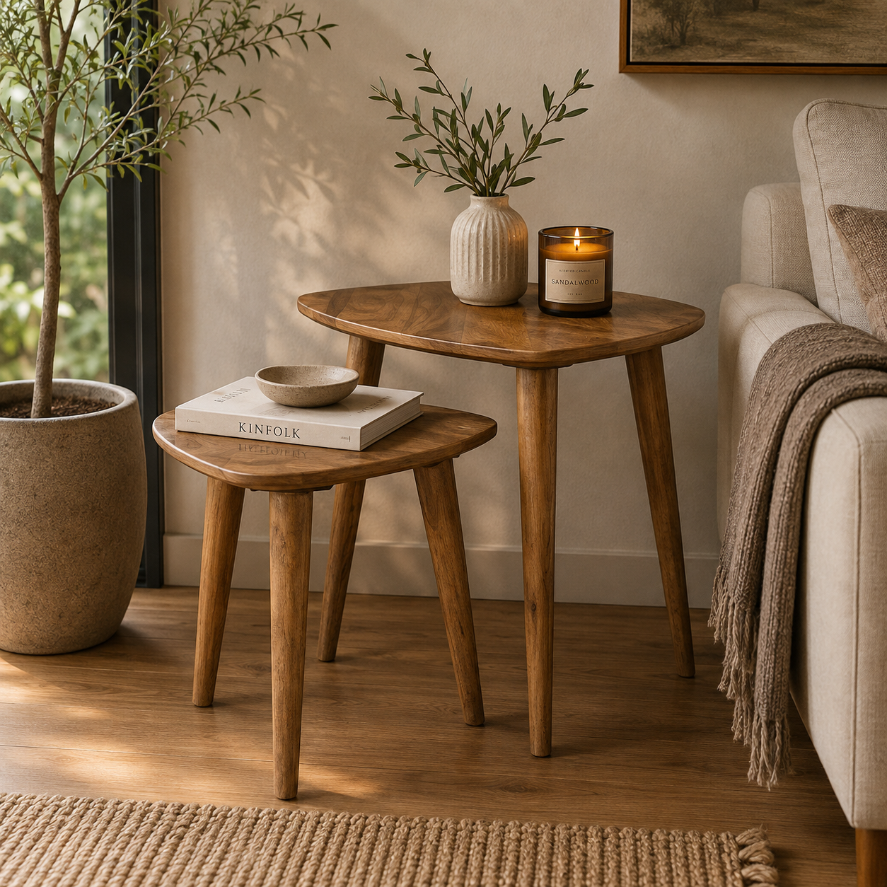 Surya Nest Of Tables - Mango Wood