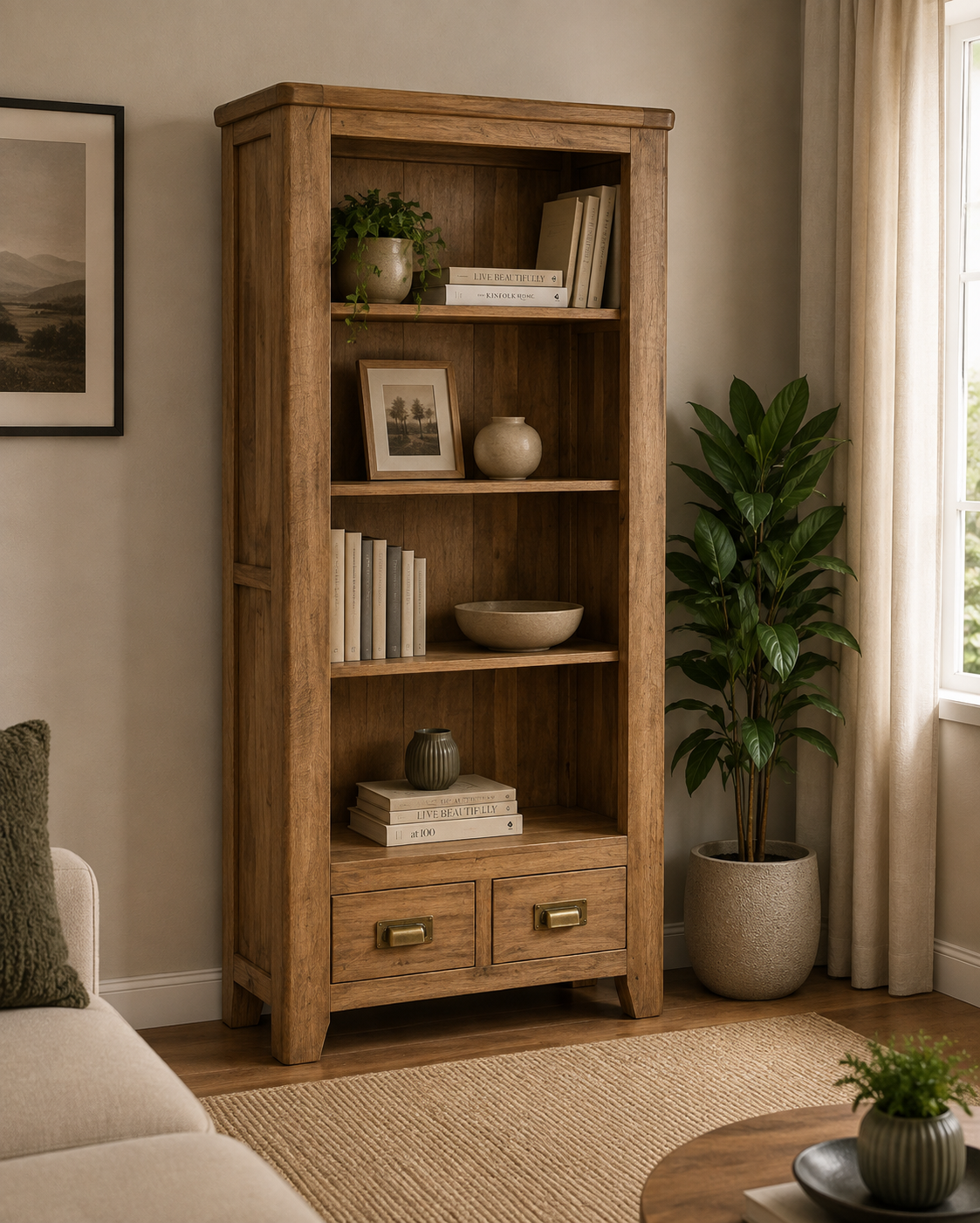 Dorset Large Bookcase - Smoked Oak