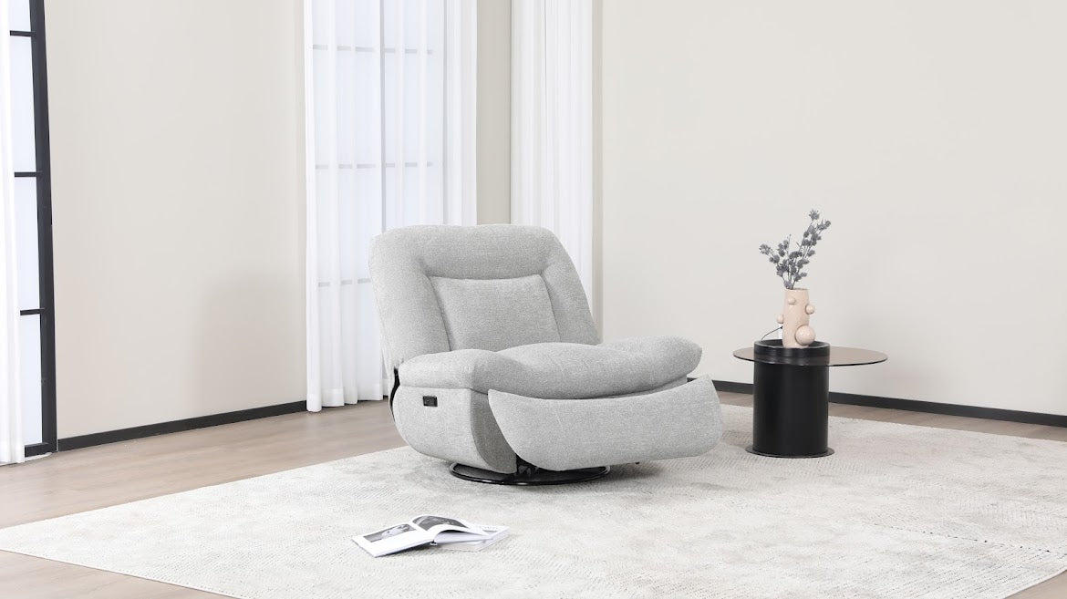 Dalton Electric Recliner - Light Grey