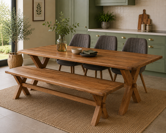 Dorset 2.0m Dining Set - Smoked Oak