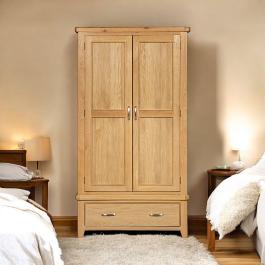 Modern Chunky Oak Wardrobe