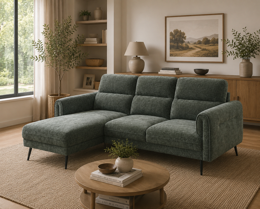 Oakley Chaise End Sofa - Moss Green
