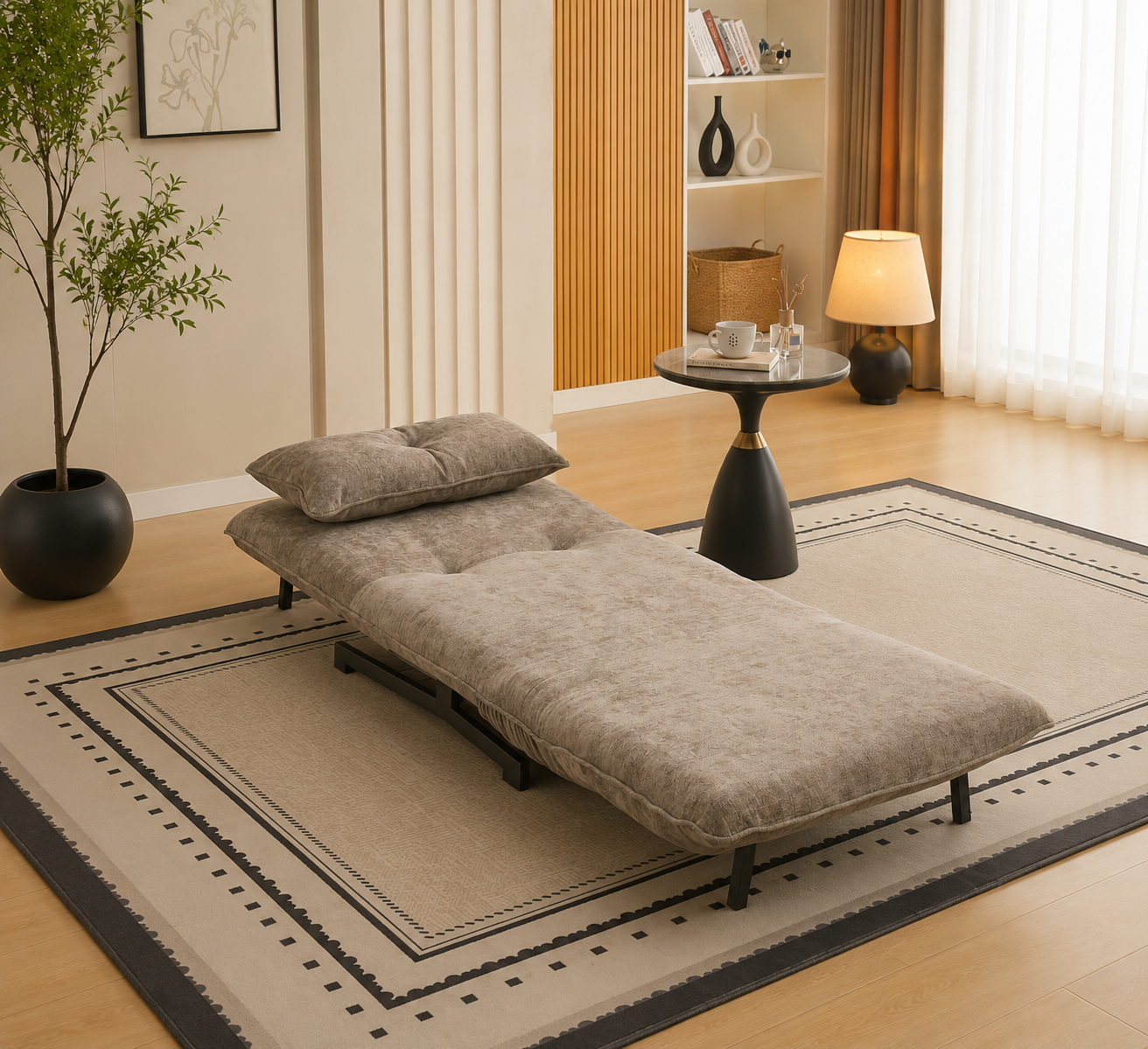 Tyler Single Sofa Bed - Stone