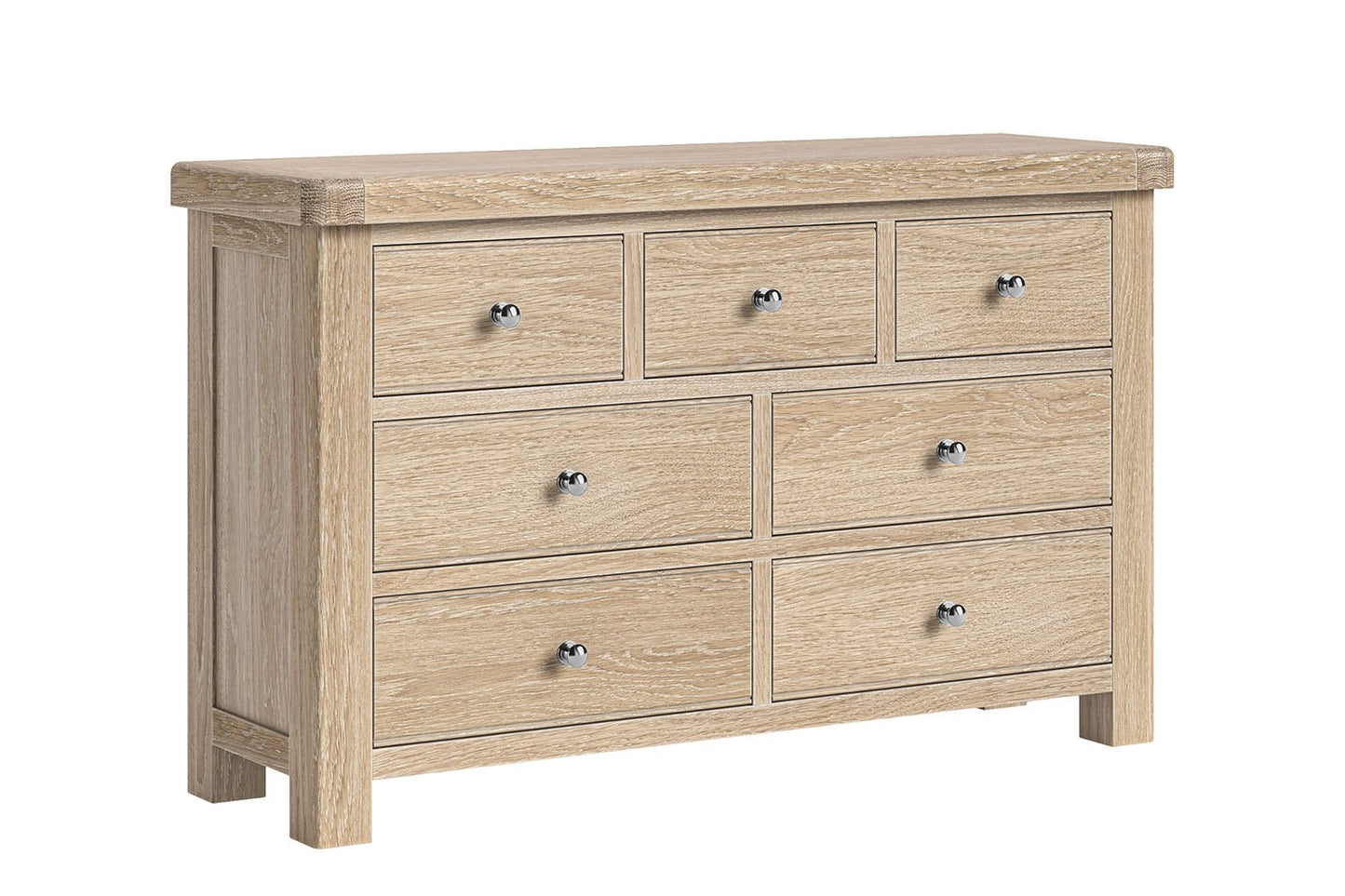 Toronto Seven Drawer Chest - White Wash