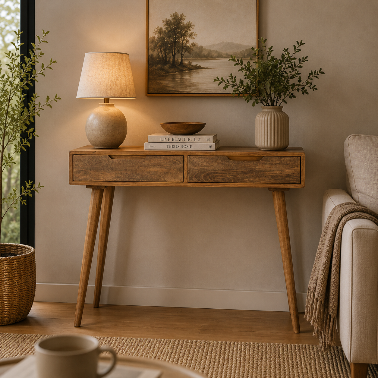 Surya Console Table - Mango Wood