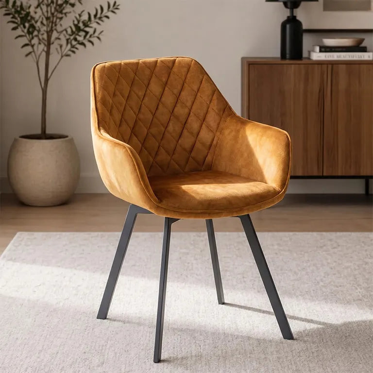 Willow Swivel Dining Chair - Antique Gold