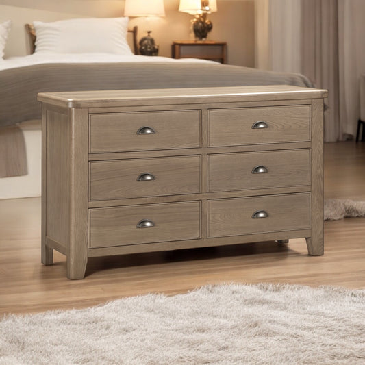 Heritage Oak Wide Chest Of Drawers