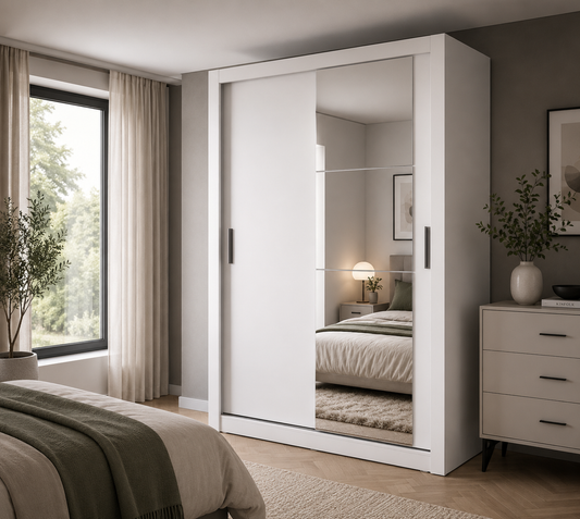 Copenhagen 1.5m Sliding Wardrobe - White