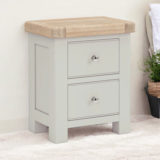 Toronto Bedside Locker - Grey & Oak