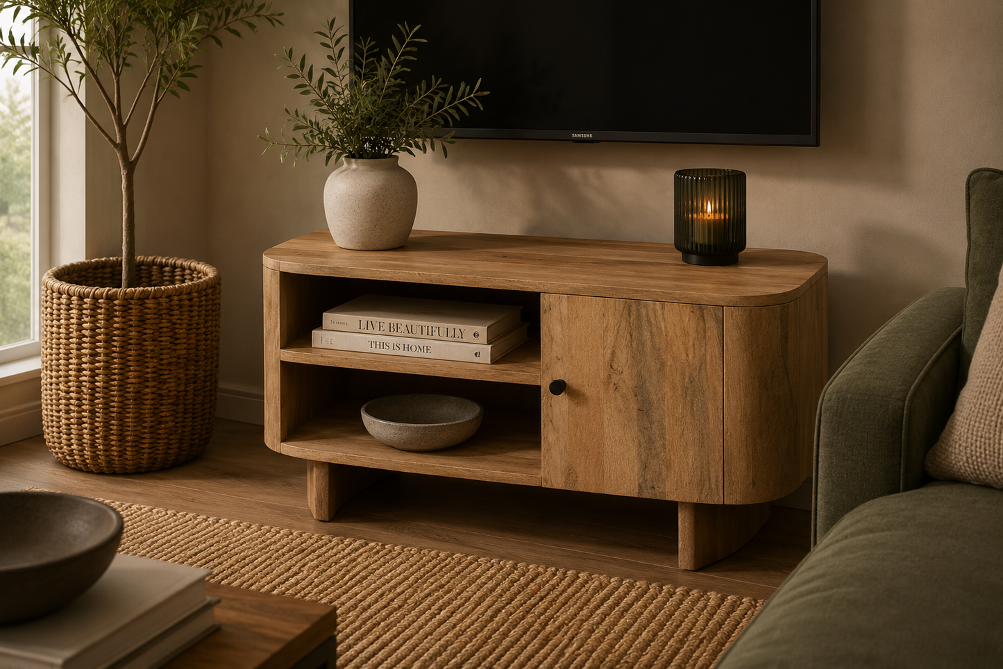 Baja Small TV Media Unit - Mango Wood