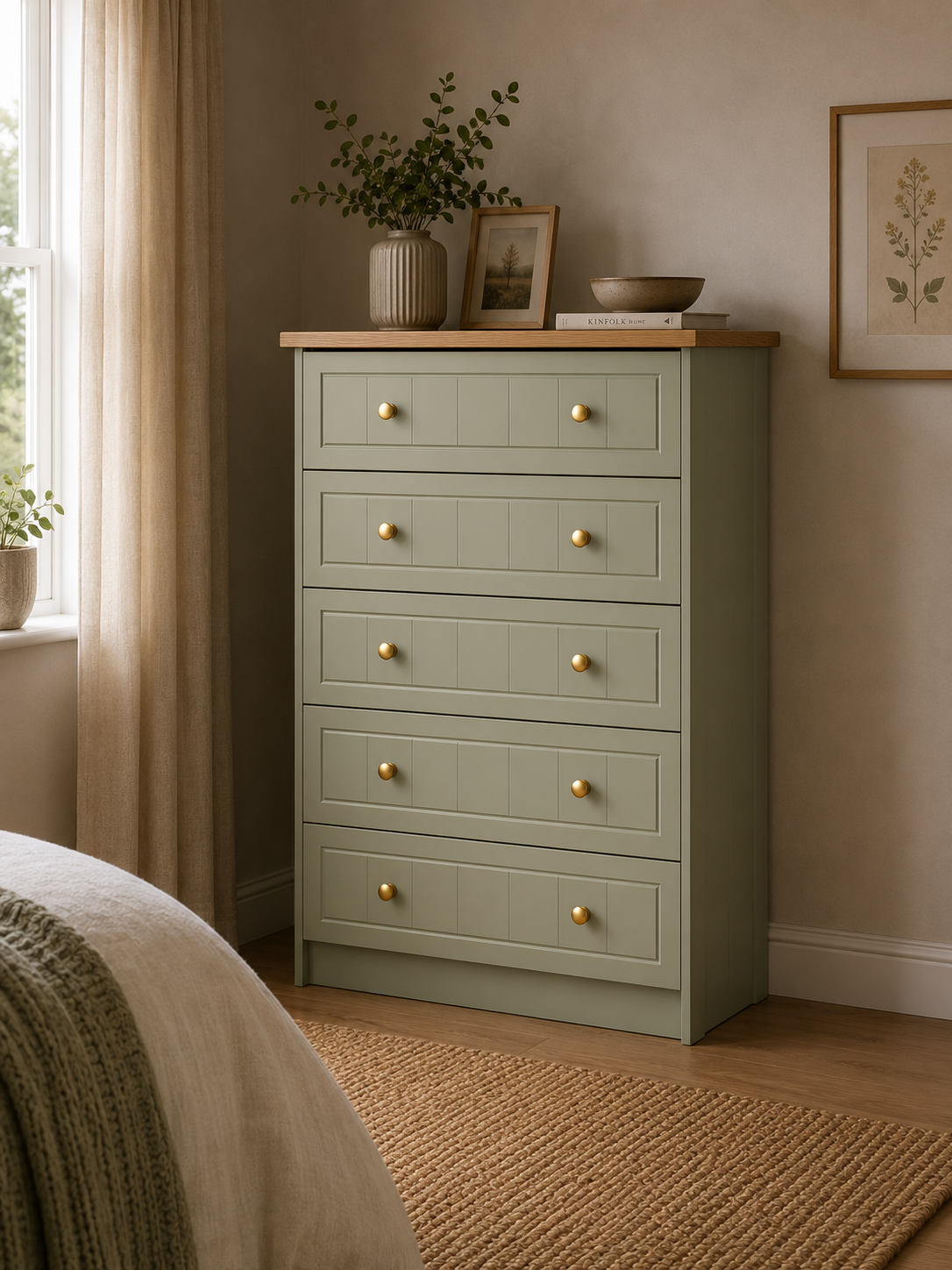 Eden Five Drawer Chest (Colour & Handle Options)