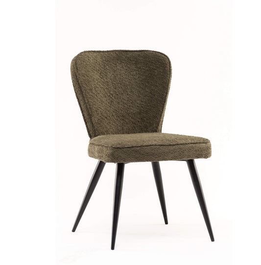 Flavia Dining Chair - Green Boucle