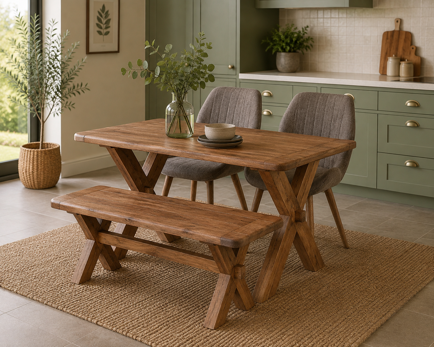 Dorset 1.35m Dining Set - Smoked Oak