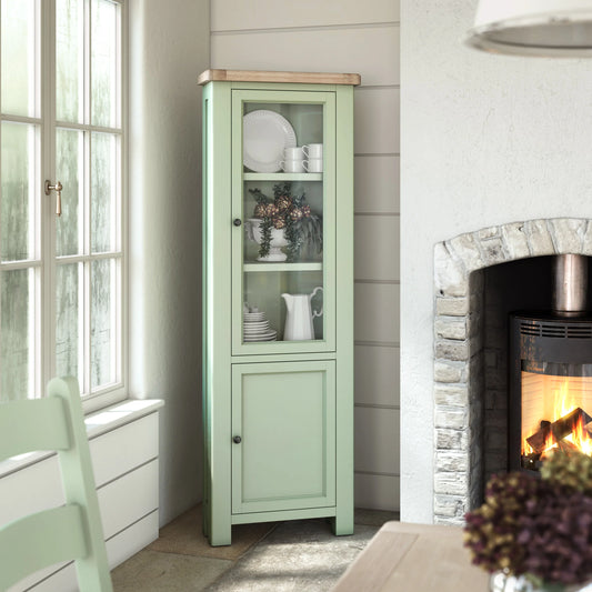 Toronto Corner Display Cabinet - Sage & Oak
