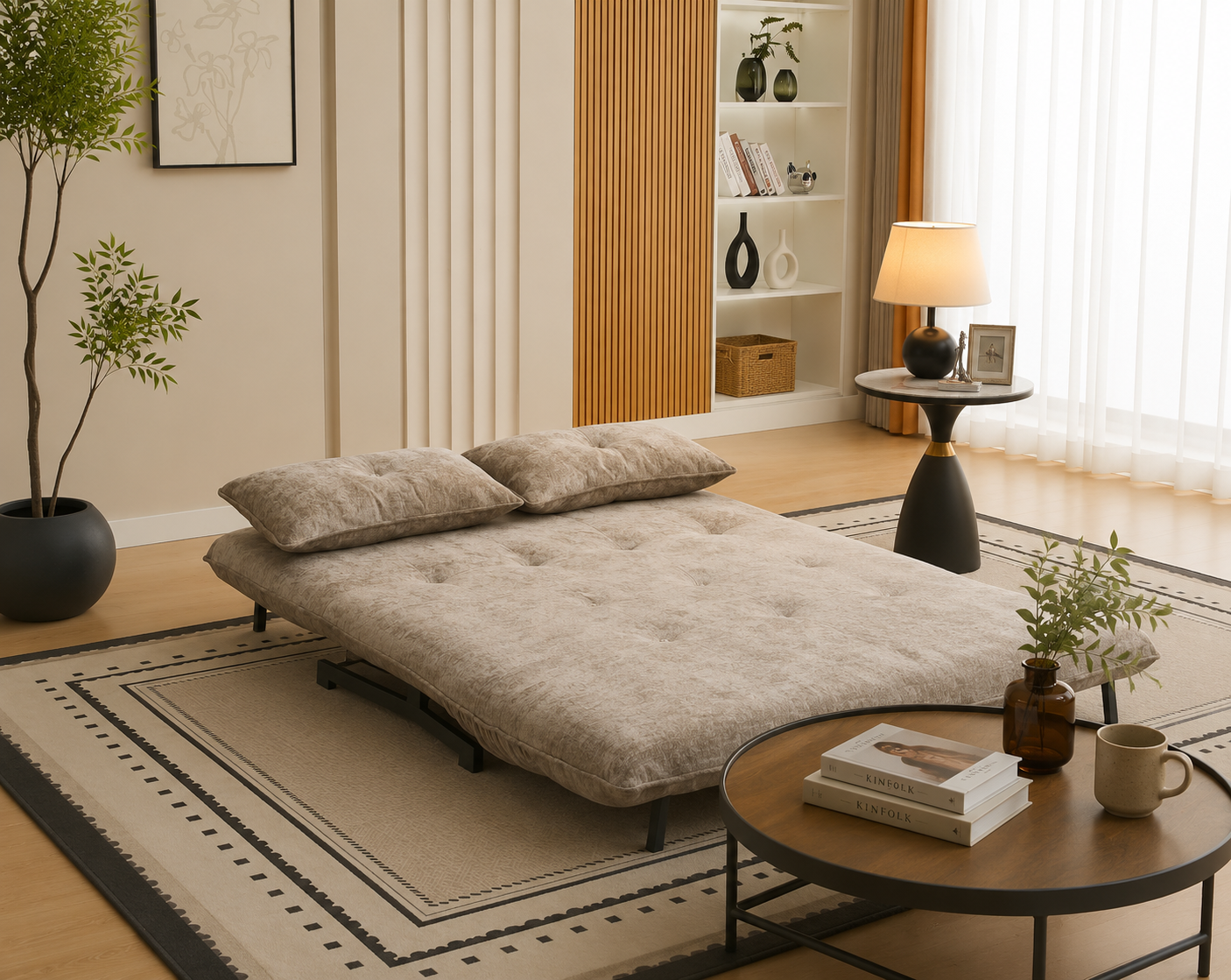 Tyler Double Sofa Bed - Stone