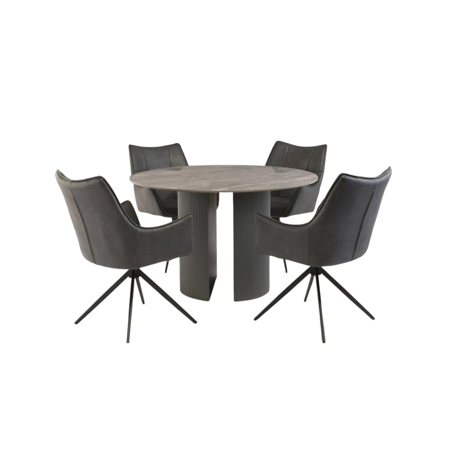 Bossini 1.2m Round Dining Set - Taupe