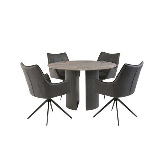 Bossini 1.2m Round Dining Set - Taupe