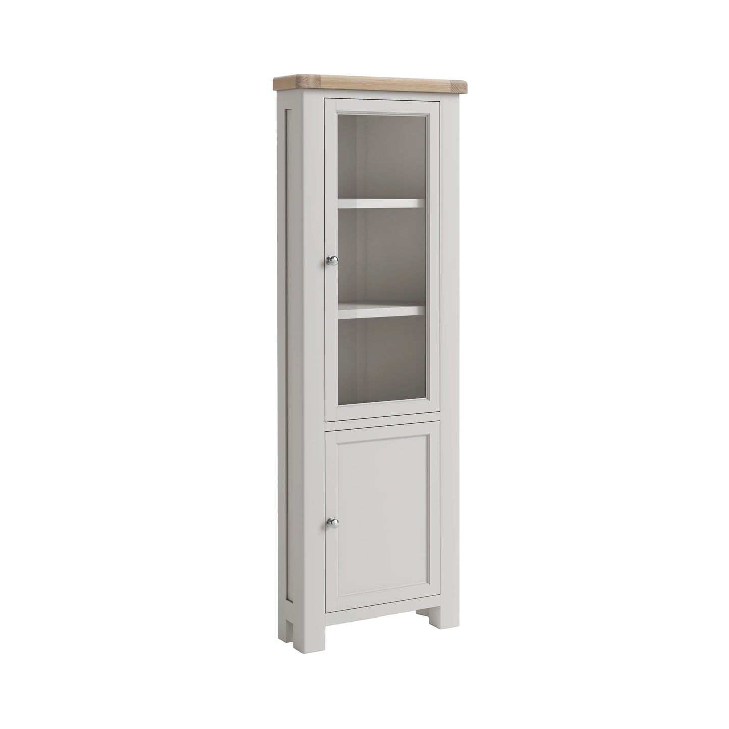 Toronto Corner Display Cabinet - Grey & Oak