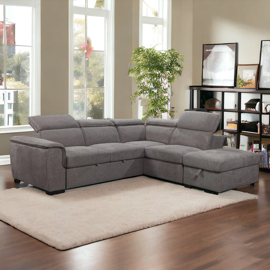 Prague Corner Sofa-Bed - Grey