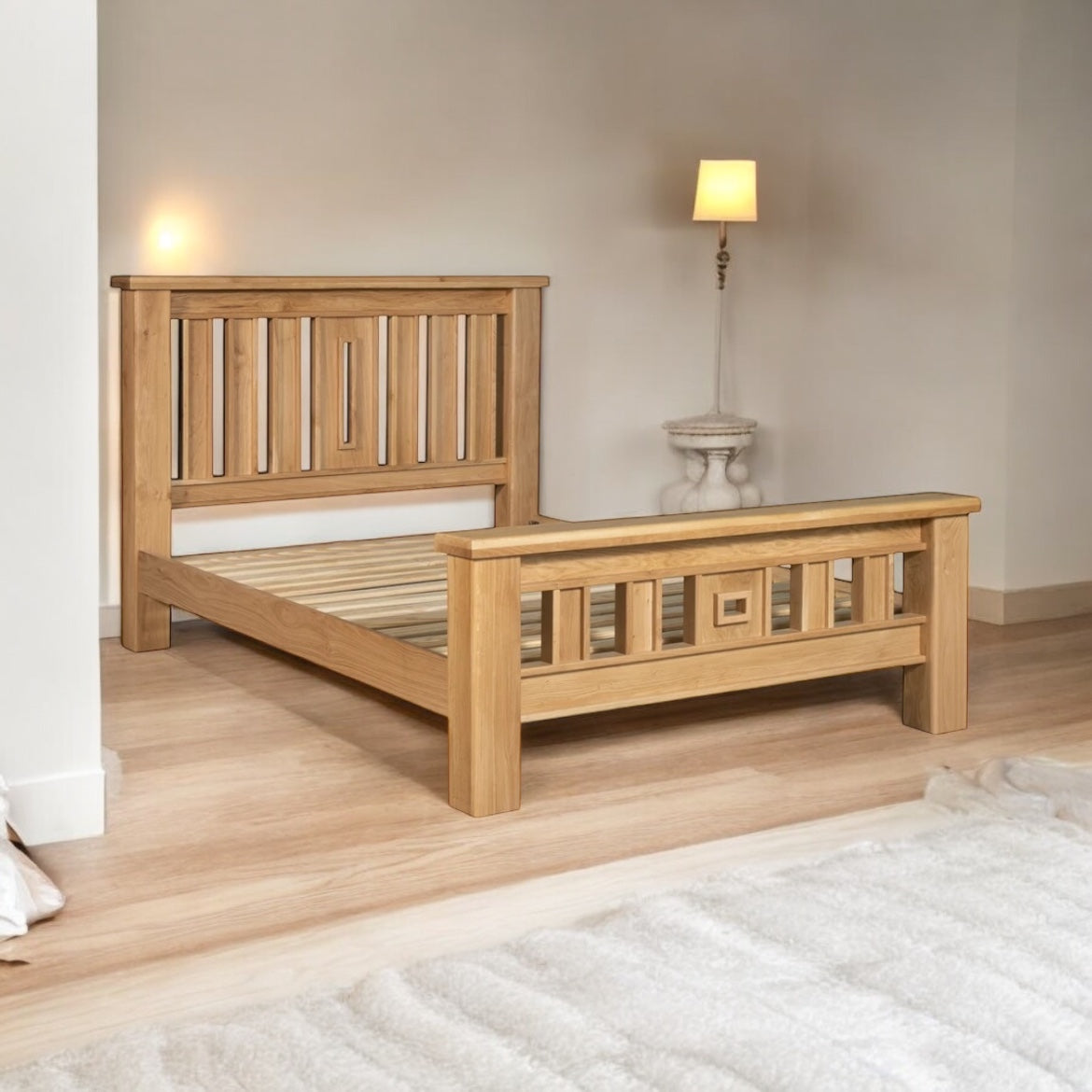Modern Chunky Oak Bed Frame