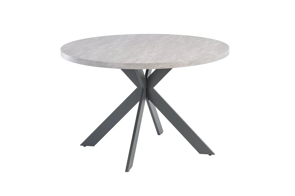 Amalfi 1.2m Round Dining Set - Light Grey / Kabana Dining Chairs