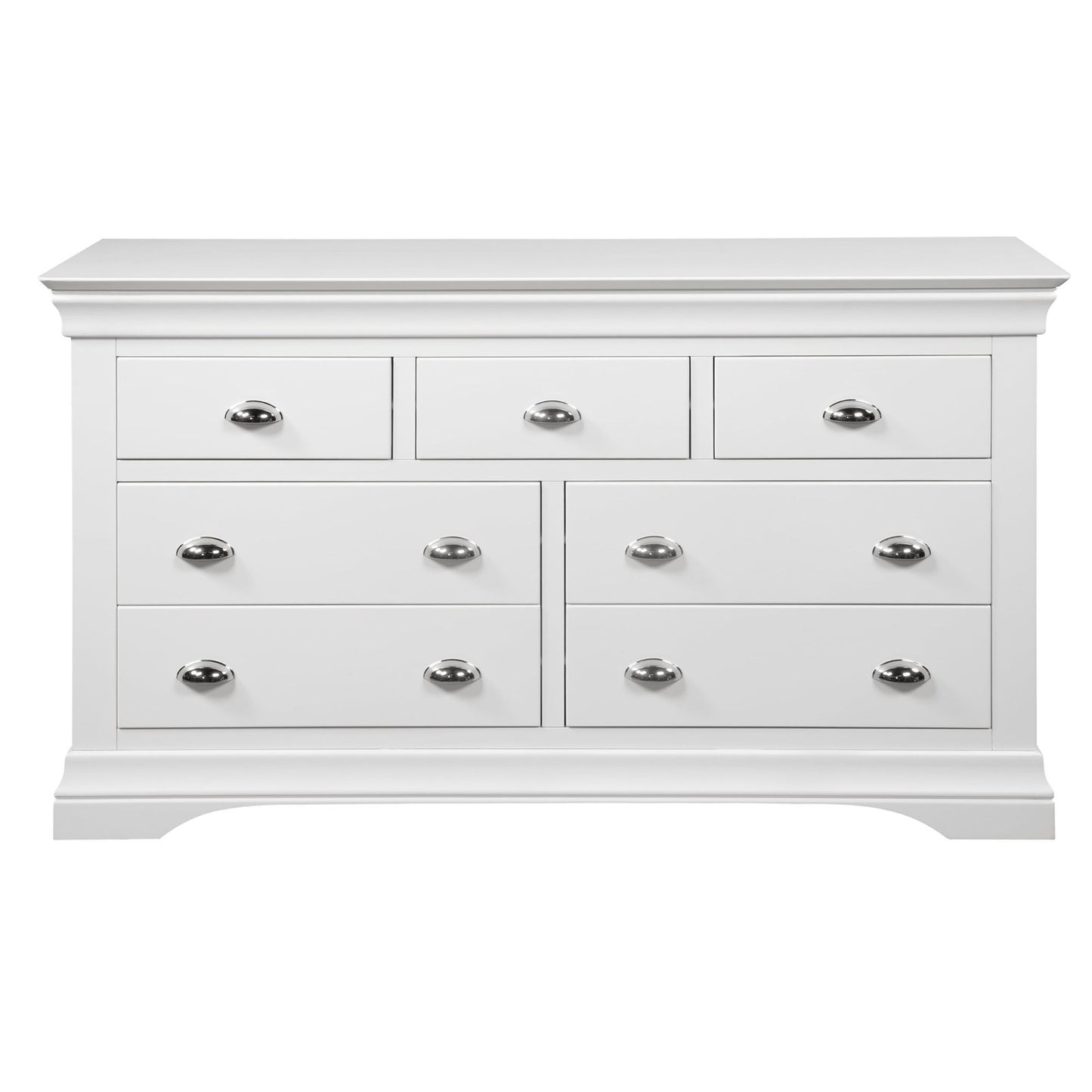 Mabel Seven Drawer Wide Chest - White