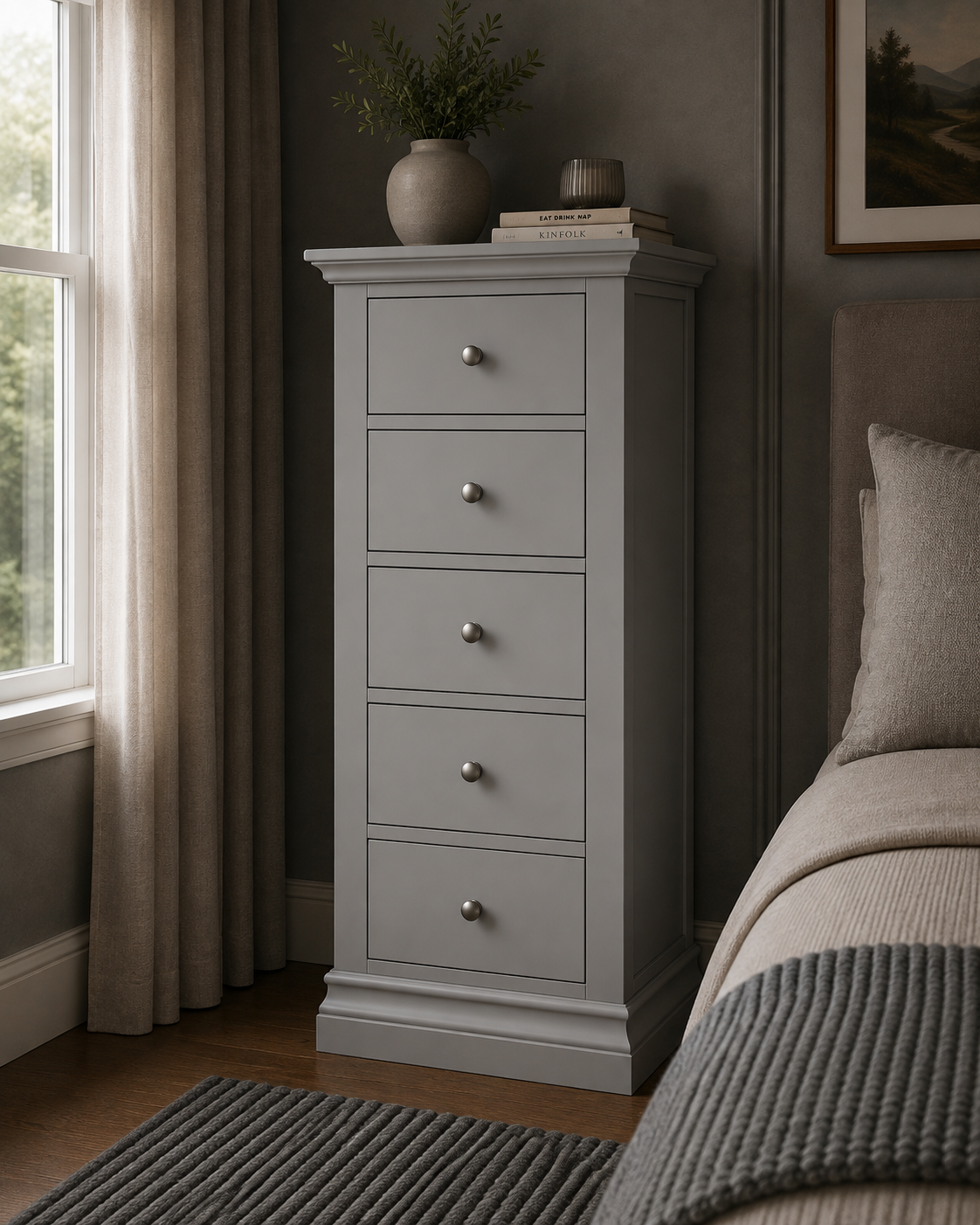 Bergen Tall Boy - Pebble Grey