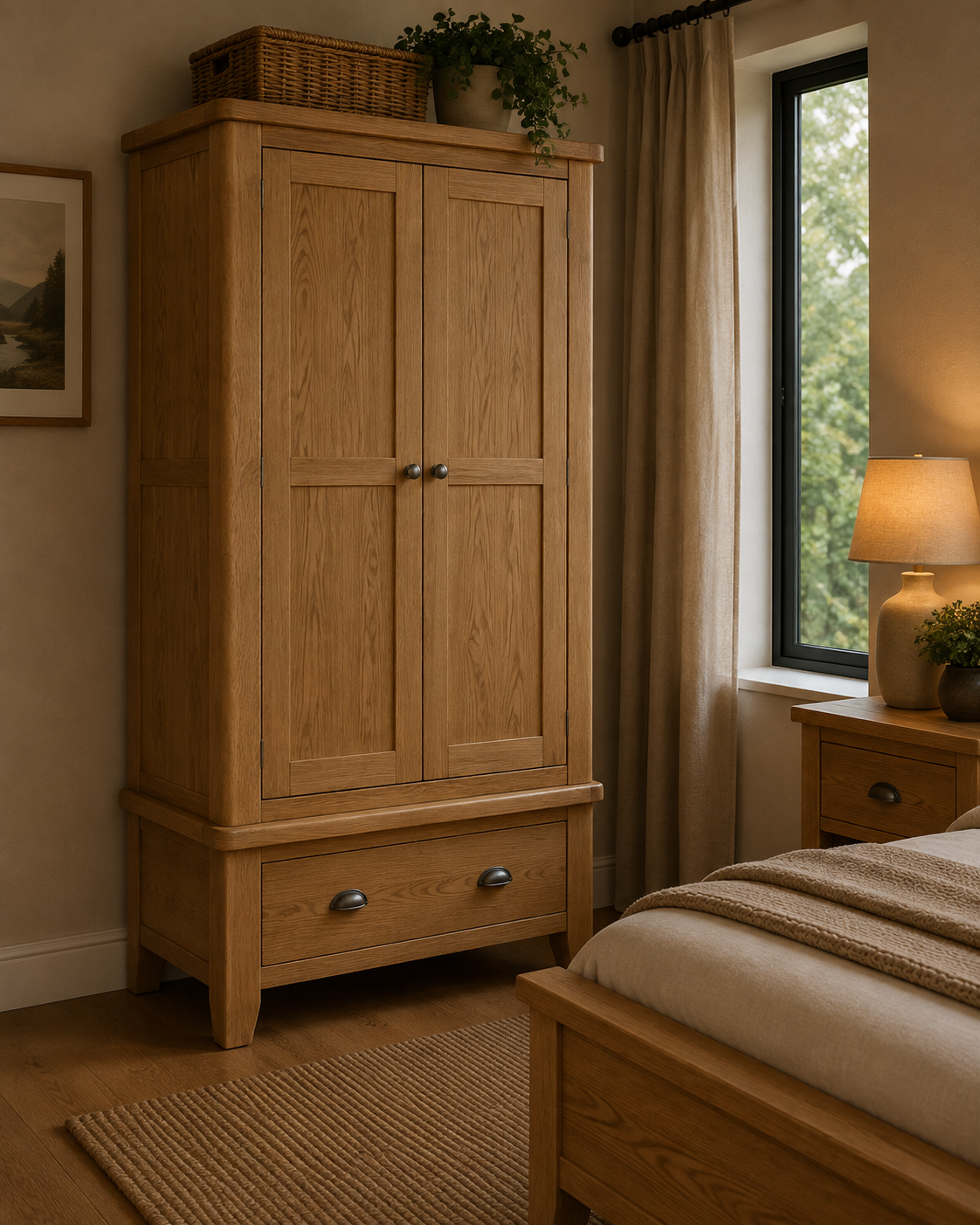 Heritage Oak Double Wardrobe - Oak