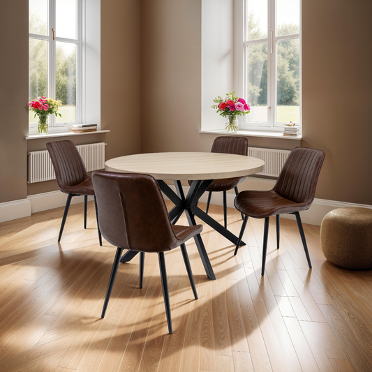 Dalton 1.2m Round Dining Set - Ash