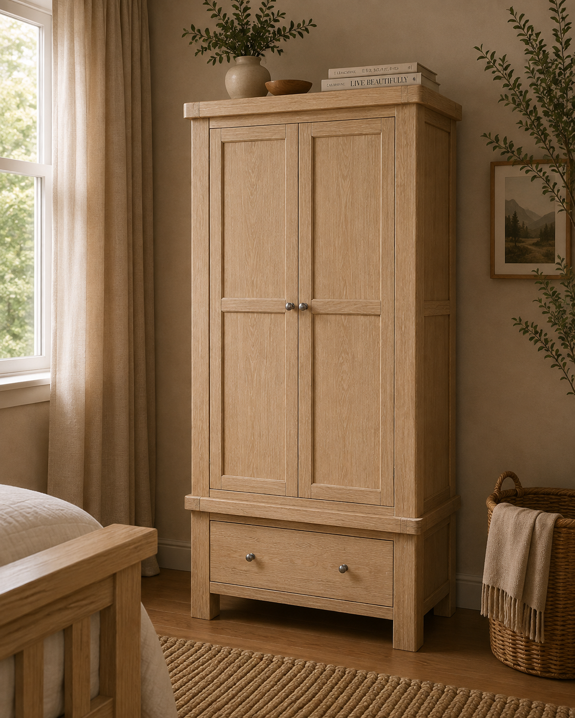 Toronto Double Wardrobe - White Wash